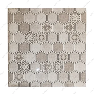 کاشی کف سرویس و حمام مدل پارسی کرم 30×30 7 کاشی کف سرویس و حمام مدل پارسی کرم با طرح لانه زنبوری و نقوش سنتی تولید شرکت طلا سرام کویر