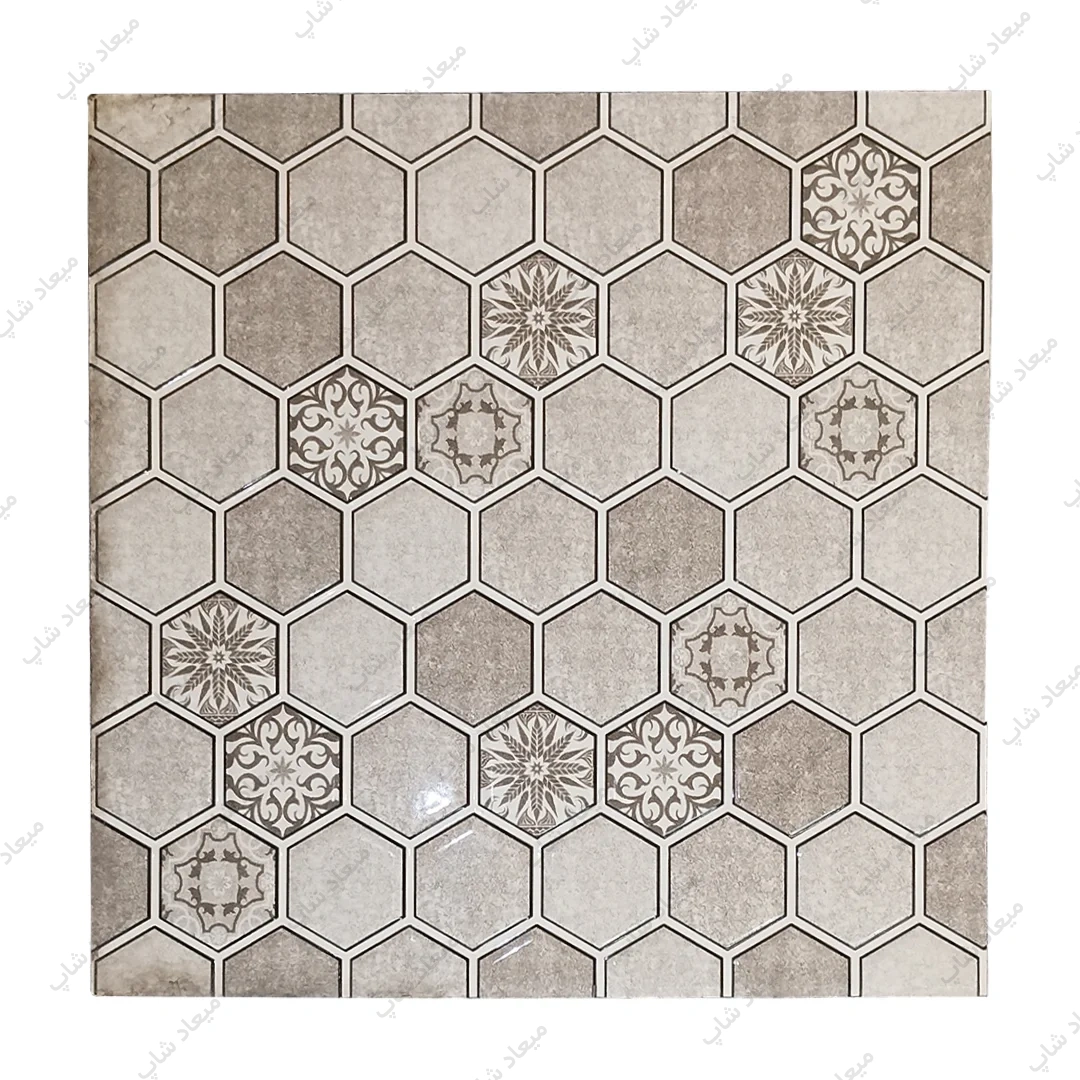 کاشی کف سرویس و حمام مدل پارسی کرم 30×30 1 کاشی کف سرویس و حمام مدل پارسی کرم با طرح لانه زنبوری و نقوش سنتی تولید شرکت طلا سرام کویر