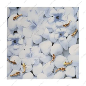 کاشی پرسلان کف گلچین میبد (طرح سهبعدی سنگ، گل و ماهی) 30×30 9 کاشی پرسلان کف گلچین میبد سایز 30-30 طرح سه بعدی برکه سنگ و ماهی کوی مناسب حمام